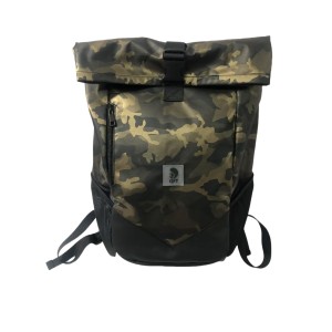 QFT Roll Top Backpack with Laptop Compartment for 15.6 Inch Computer, Waterproof Anti-Theft Laptop Backpack for Unisex, Expandable 18-27L Roll Top Backpack for Work Business Travel College - Camouflage